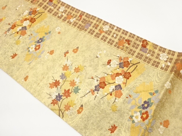 JAPANESE FUKURO OBI / WOVEN FLORAL RAFT